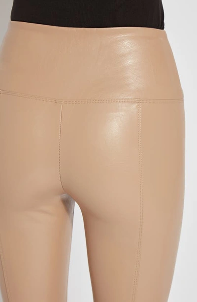 Shop Lyssé Textured Faux Leather Leggings In Velvet Brown