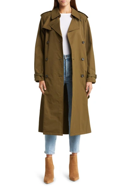 Nili Lotan Tanner Trench Coat In Olive Green