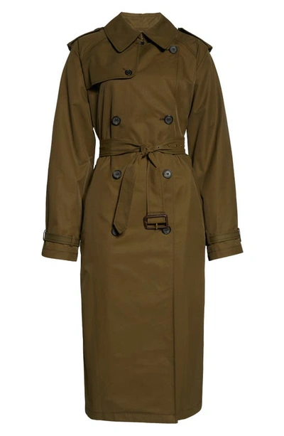 Nili Lotan Tanner Trench Coat In Olive Green