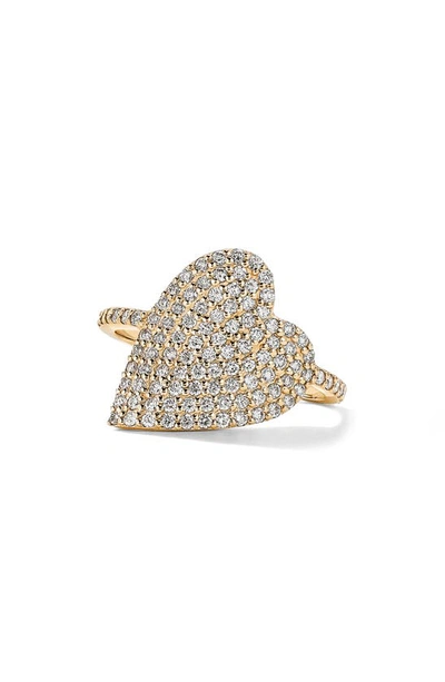 Shop Lana Pavé Diamond Heart Ring In Yellow