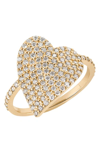 Shop Lana Pavé Diamond Heart Ring In Yellow