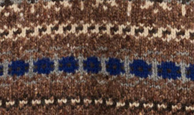 Shop Alex Mill Fair Isle Donegal Crewneck Sweater In Brown Multi