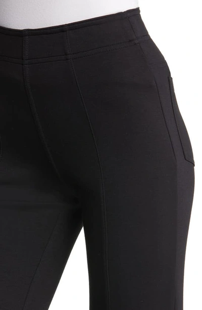 Shop Hue Ponte Knit Straight Leg Crop Pants In Black
