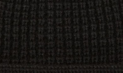 Shop Kate Spade Logo Waffle Knit Beanie In Black