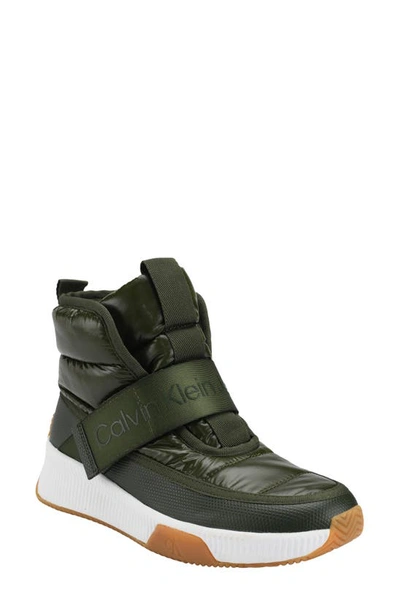 Calvin Klein Jeans Women's Mabon High Top Trainers Women's Shoes In Dark Green Multi | ModeSens