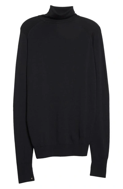 Shop John Smedley Richard Turtleneck Merino Wool Sweater In Black