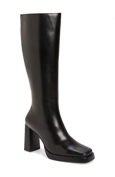 Shop Jeffrey Campbell Knee High Boot In Black Shiny