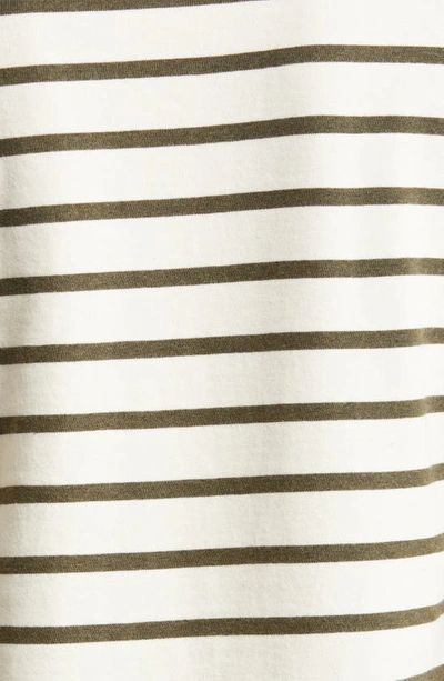 Shop Nili Lotan Arlette Stripe Cotton Top In Olive Stripe
