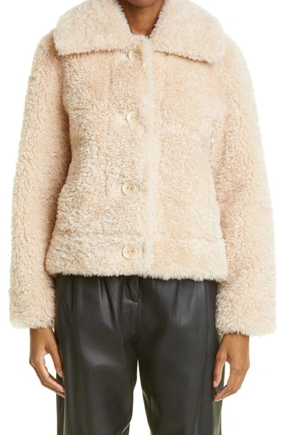 Shop Stand Studio Melina Faux Shearling Jacket In Sand