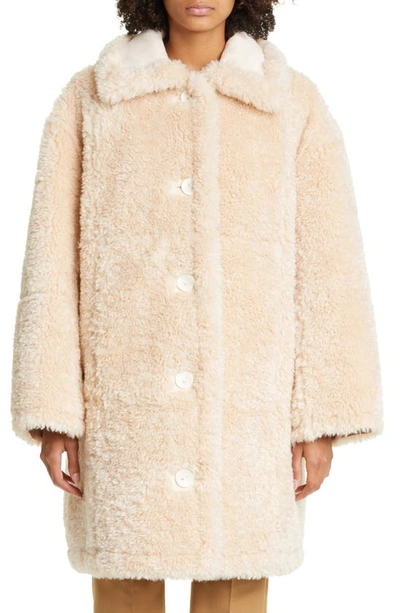 Shop Stand Studio Samira Reversible Faux Shearling Coat In Sand