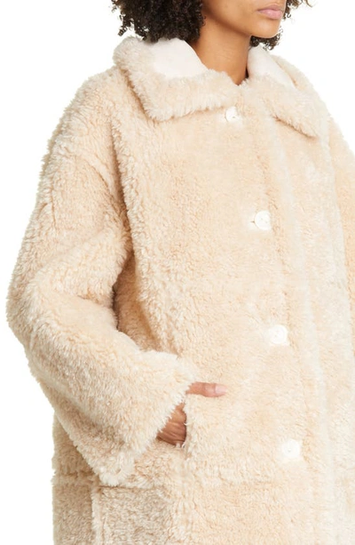 Shop Stand Studio Samira Reversible Faux Shearling Coat In Sand