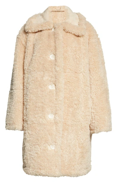 Shop Stand Studio Samira Reversible Faux Shearling Coat In Sand