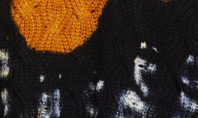 Shop Altuzarra Lagune Cashmere Cable Knit Sweater In Black/ Marmalade Shibori