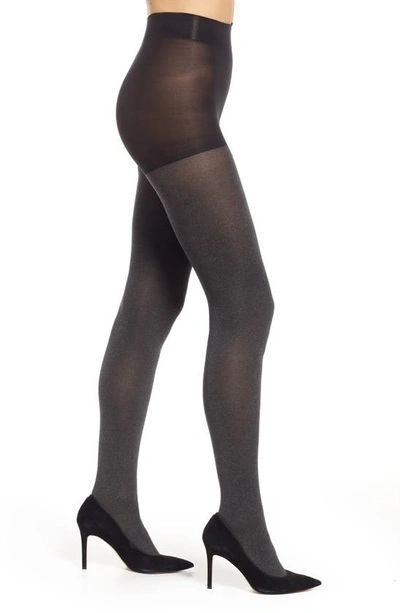 Shop Hue Super Opaque Tights In Graphite Heather