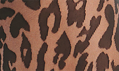 Shop Wolford Josey Leopard Pattern Tights In Black/ Black
