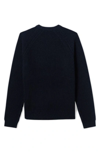 Billy Reid Fisherman Rib Crewneck Sweater In Navy