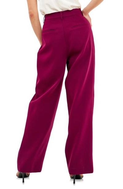 Endless Rose Classic Pleated Suit Trousers In Berry Violet