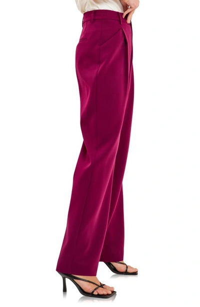 Endless Rose Classic Pleated Suit Trousers In Berry Violet