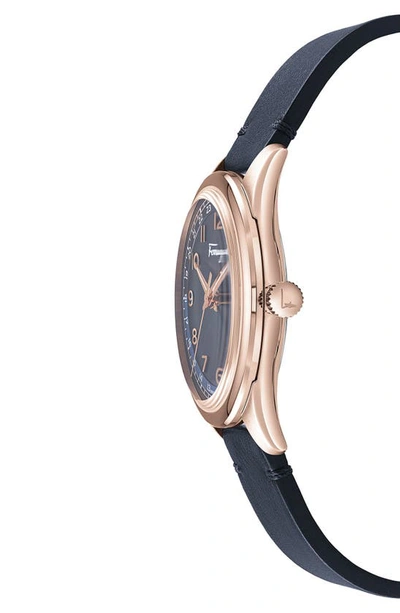 Shop Ferragamo Timeless Leather Watch Strap, 40mm In Rose Gold