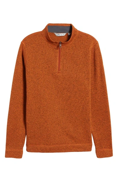 Shop Peter Millar Quarter Zip Fleece Sweatshirt In Squash