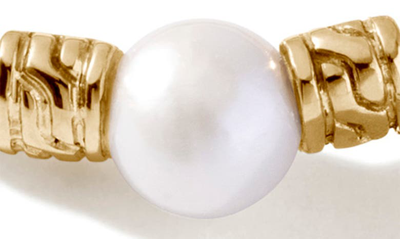 Shop John Hardy Chain Classic Freshwater Pearl Ring In Gold/ White
