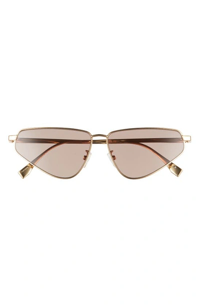 Fendi 60mm Cat Eye Sunglasses In Shiny Endura Gold / Brown | ModeSens
