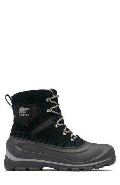 Shop Sorel Buxton Waterproof Snow Boot In Black/ Quarry
