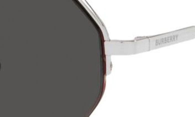 Shop Burberry 57mm Aviator Sunglasses In Silver