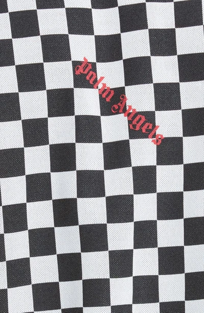 Shop Palm Angels Checkerboard Jacquard Classic Logo Track Jacket In Black Red