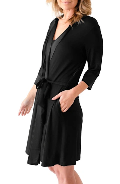 Shop Kindred Bravely Maternity/nursing Robe In Black