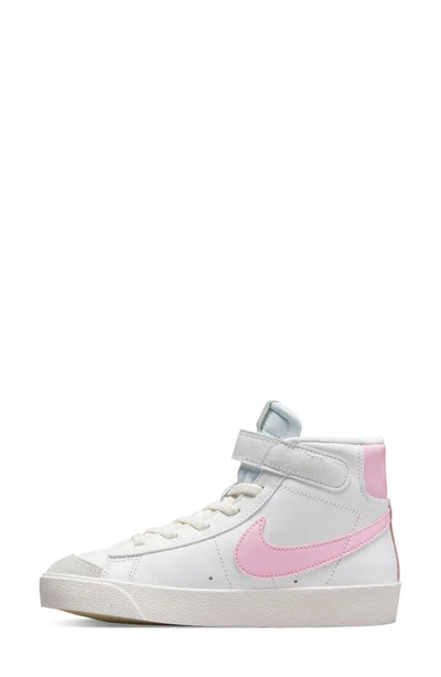 Shop Nike Kids' Blazer Mid '77 High Top Sneaker In White/ Pink/ Coconut Milk