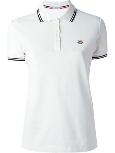 Shop Moncler Piped Collar Polo Shirt