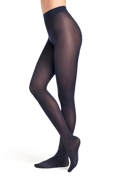 Shop Wolford Velvet Deluxe Opaque Tights In Admiral