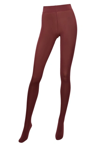 Shop Wolford Velvet Deluxe Opaque Tights In Port Royale