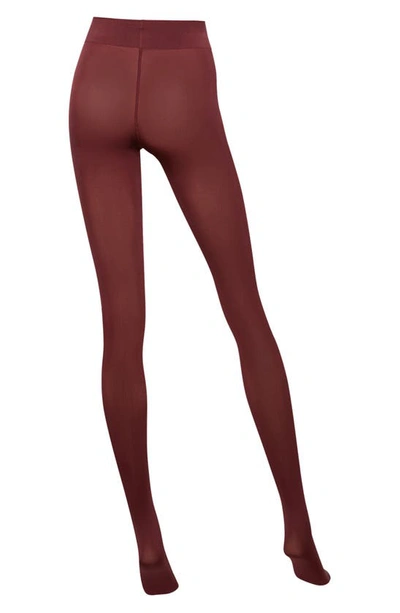 Shop Wolford Velvet Deluxe Opaque Tights In Port Royale