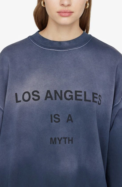Shop Anine Bing Jaci Myth Oversize Organic Cotton Graphic Sweatshirt In Navy