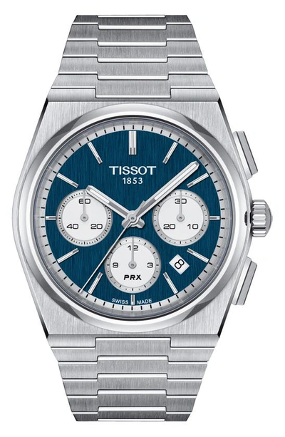 Shop Tissot Prx Chronograph Bracelet Watch, 42mm In Grey