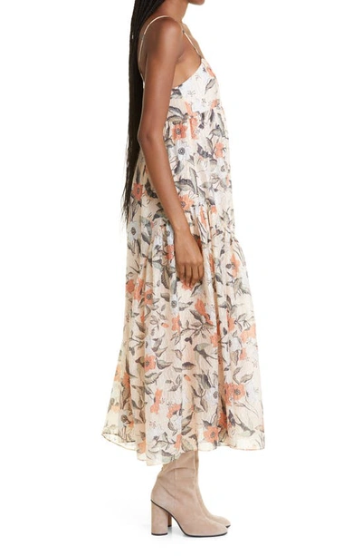 Shop Ulla Johnson Astrid Floral Print Sundress In Alabaster