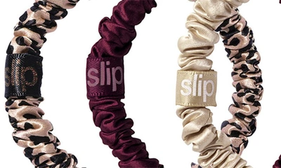 Shop Slip Pure Silk 3-pack Skinny Scrunchies In Wild Rose