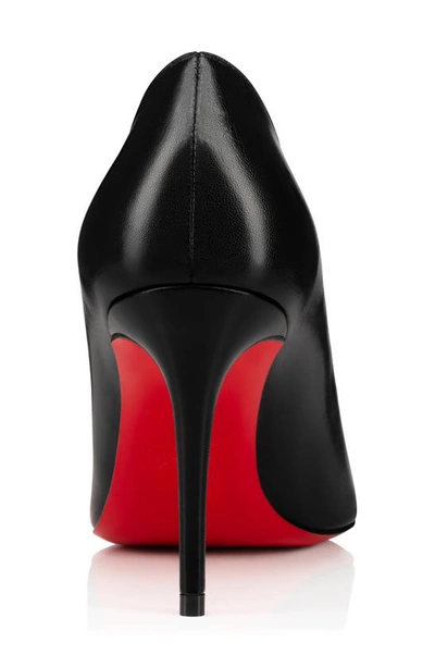 Shop Christian Louboutin Kate Pointed Toe Patent Leather Pump In Black/ Lin Loubi