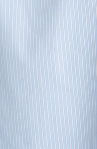 K.ngsley Gender Inclusive The Girl Cutout Button-up Shirt In White/ Blue