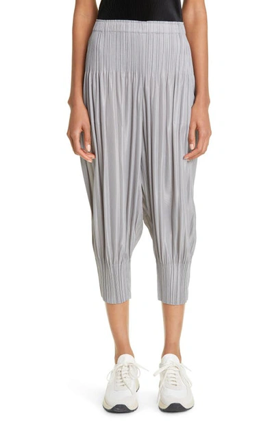 Shop Issey Miyake Fluffy Basics Pants In Cool Grey