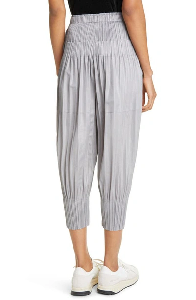 Shop Issey Miyake Fluffy Basics Pants In Cool Grey