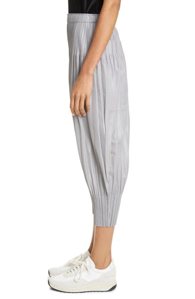 Shop Issey Miyake Fluffy Basics Pants In Cool Grey