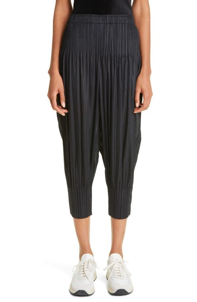 Issey Miyake Fluffy Pleats Please Black Trousers In 15-black