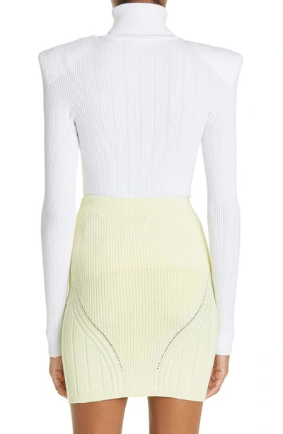 Shop Balmain Six-button Turtleneck Sweater In White