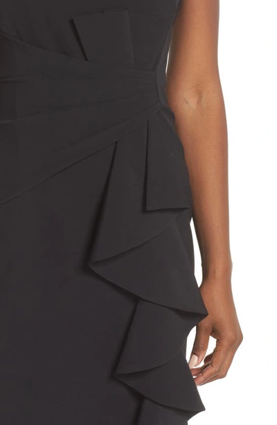 Eliza J Ruffle-detail Gown In Black