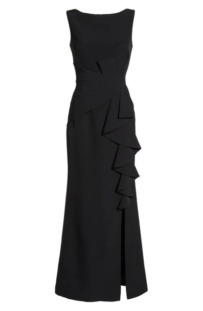 Eliza J Ruffle-detail Gown In Black