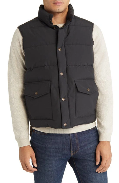 Shop Schott Nylon & Cotton Puffer Vest In Black