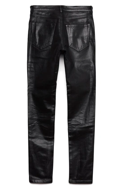 Purple Brand Faux Leather Slim-fit Jeans In Blackest Wax | ModeSens